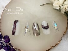 ネイルドール(Nail Doll)/クリア×ホワイトニュアンス