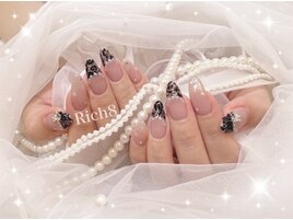 黒レースフレンチネイル