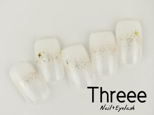 スリーネイルプラスアイラッシュ(Threee Nail+Eyelash)/フレンチネイル