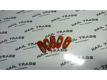 ネイルトレード 西荻窪店(NAIL TRADE)/メタリックフラワーネイル