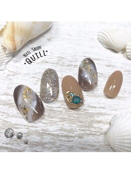 ネイルサロン クイル(QUILL)/8月大理石★タイダイ1