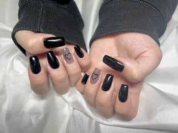 ヤシネイル(Yashi Nail)/シンプル持込 ブラックハート