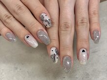 ネイルサロン ドゥ(Nail Salon Doux)/【ラテリア】手描きりぼん
