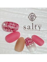 ネイルアンドアイラッシュサロン ソルティ 寺田町(salty)/ツイードネイル