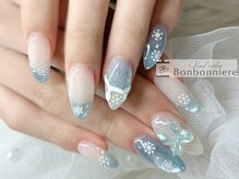 ネイル ボンボニエール 京阪シティモール天満橋店(Nail bonbonniere)/ぷっくりスノーネイル♪