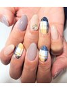 デニムチェック柄nail☆