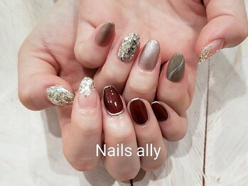 ネイルズアリー 立川店(Nails ally)/ニュアンス×メタリック