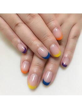 ネイルコテージ(Nail cottage)/カラフルフレンチネイル