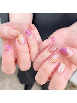 リグネイルスタジオ(Lig nail studio)/キラキラチェックネイル