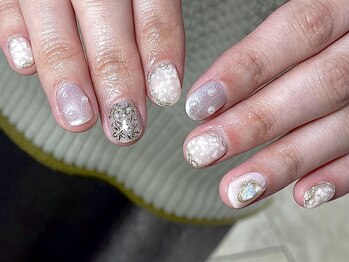 ネイルアンドアイラッシュ ラビ(Nail&Eyelash Ravi)/ミラーフラワーアート