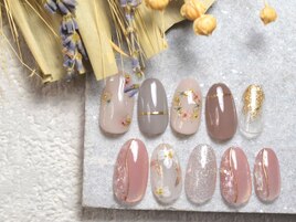 押し花×手描きフラワー