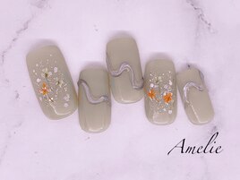 ぷっくり/ワンカラー/押し花