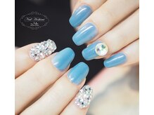 ジュジュ(Juju)/くすみブルーに埋め尽くしネイル