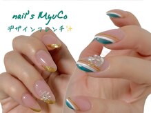 ネイルズミューコ(nail's MyuCo)/マリンネイル・斜めフレンチ