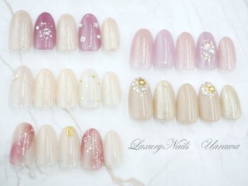 ラグジュアリー ネイルズ(Luxury Nails)の写真/【写真：モテ可愛デザイン￥5500(平日)】豊富なコースをご用意♪丁寧なケアでモチが良いと評判のサロン♪