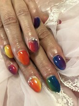 ネイルサロン パピリオ(Nail Salon papilio)/縦グラデ☆色を変えてちぐはぐに