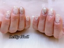 レヒネイル(LeHy nail)/ドット×リボンネイル