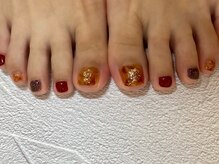 ネイルサロン北野坂/秋フットネイル ☆べっ甲