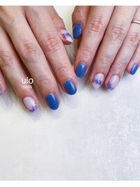 水彩風あじさいネイル