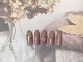 秋色シェルネイル