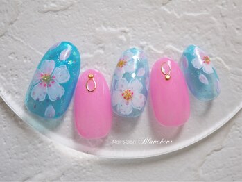 ネイルサロン ブランシュール(Nail Salon Blancheur)/桜吹雪＆ワンカラー