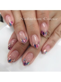 ネイルサロン クール(Nailsalon Coeur)/ホログラムネイル リーフ型