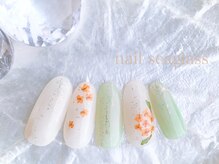 ネイル シーグラス(nail seaglass)/大人可愛い☆キンモクセイネイル