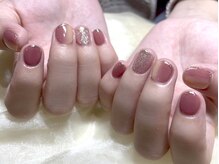 ネイルマジック 仙台一番町店(NAIL MAJIC)/縦グラ×ミラーネイル☆¥9900