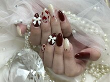 アンジュ(Ange)/【Miyu】ハートボルドーネイル