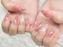 ニュアンスちゅるピンクネイル