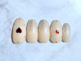 バレンタインネイル¥7700