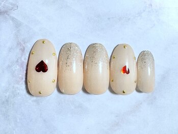 バレンタインネイル¥7700