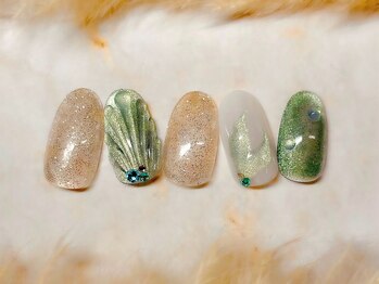 パラジェルプレミアムサロン ｎｅｗｉ ｎａｉｌ 銀座【7/1 NEW OPEN】/マグネットフラワーネイル