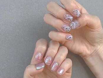 ドレス(Dress nail＆eyelash Lolonois)/韓国風オーロラクリア氷ネイル