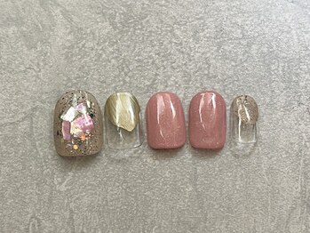 カラネイル 南森町店(calla nail)/春色ピンク×キラキラ