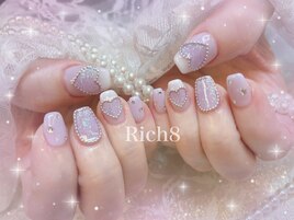 くりぬきハートチェーンネイル