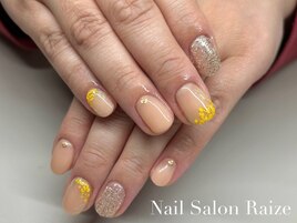 フラワーネイル/菜の花ネイル