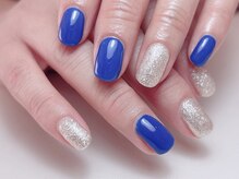 寺子屋ビューティーズ(寺子屋Beauty's)/ブルー×シルバーラメ ネイル