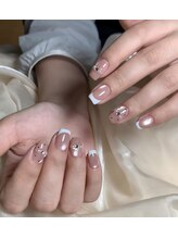 ルニー 名古屋栄(LUNNY)/上品フレンチ×ビジューネイル