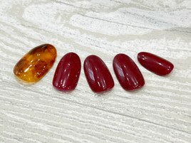 べっ甲×ボルドー×ワインレッド