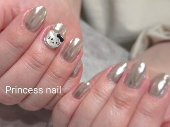 プリンセスネイル(Princess nail)/シルバーミラー×キティ