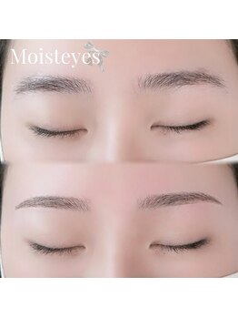 モイストアイズ 梅田店(moist eyes)の写真/【眉毛ワックス3900円】お顔のバランスに合わせて理想の眉毛に♪毛量調整をする”間引き”オプションも有◎