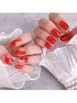 ナナイチゼロ(710)/赤組応援ネイル♪