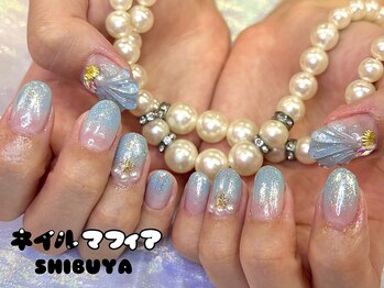 ネイルマフィア 渋谷(NAIL MAFIA)/マーメイドネイル/夏ネイル
