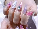 キラキラフラワーネイル
