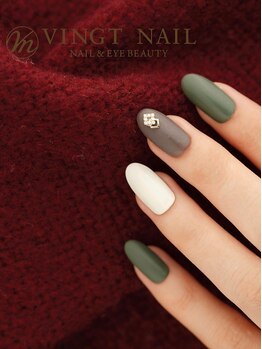 ヴァンネイル(VINGT NAIL nail&eye beauty)/ぬくもり感じるシックなデザイン
