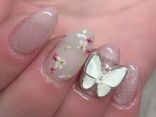 カラーズ(colors.)/ピンク×押し花×ちょうちょ。