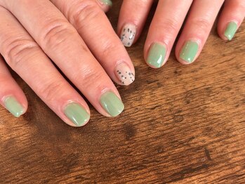 メロー(Meloo)/春グリーン×ダルメシアン柄♪