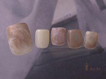 アイネイルズ 吉祥寺店(I nails)/乳白ピンク春フットネイル
