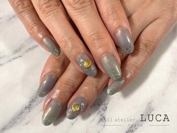 ネイルアトリエルカ(nail atelier LUCA)/R-129 夏っぽ海ネイル